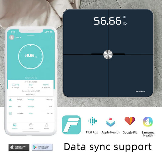 PUPURGE Digital Bathroom Scale, Weighing Scale for Body Weight, Digital Scales for Body Weight，Body Weight Scale, Scales Digital Weight, Smart Body Composition BMI Body Fat Scale, weight scale 400 lb capacity