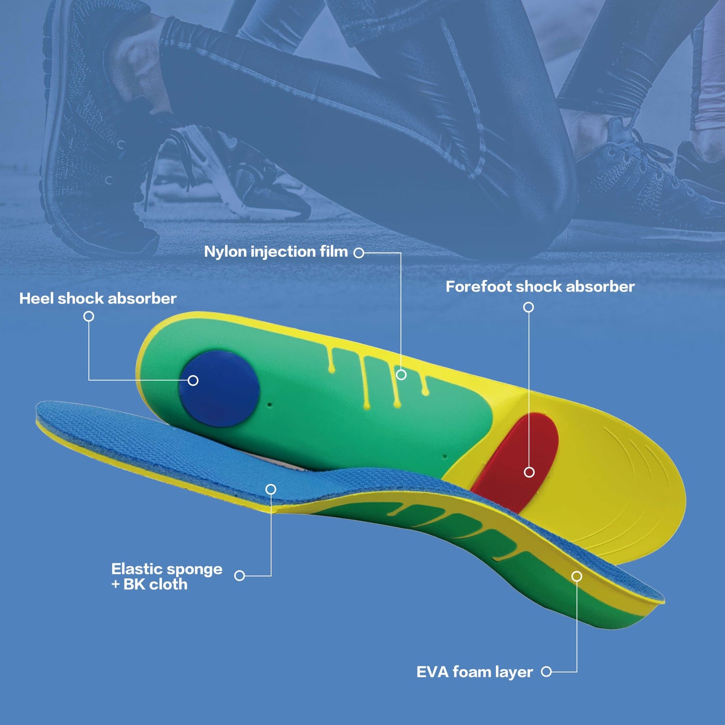 PUPURGE Plantar fasciitis insoles for plantar fasciitis relief, shoe insoles for flat feet, arch support inserts and shoe inserts for walking all day, gel insoles for men and insoles for women.